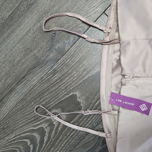 Strapless short black lace and tan dress Size 10 - Picture 4 of 7